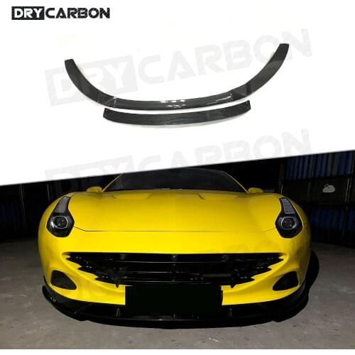 2pcs Front Lip for Ferrari California 2015 High Quality Carbon Fiber Front Lip Bumper Spoiler Car Styling FRP