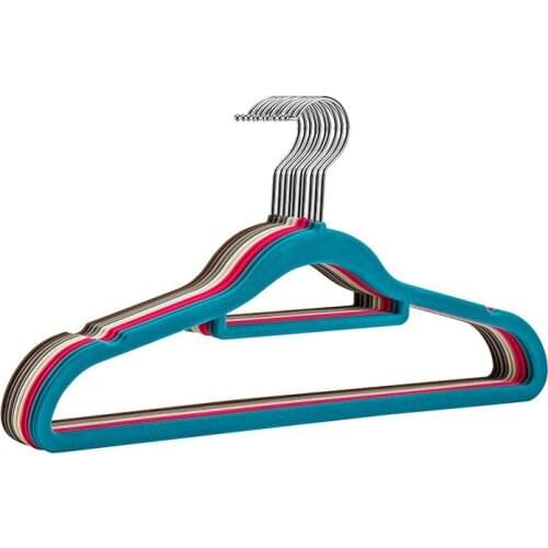 20 pcs/lot High-end Flocking Hangers Perfect for Coat Suit Dress Blouse Scarf Tie Anti-skid Shoulder Seamless Clothing Hanging