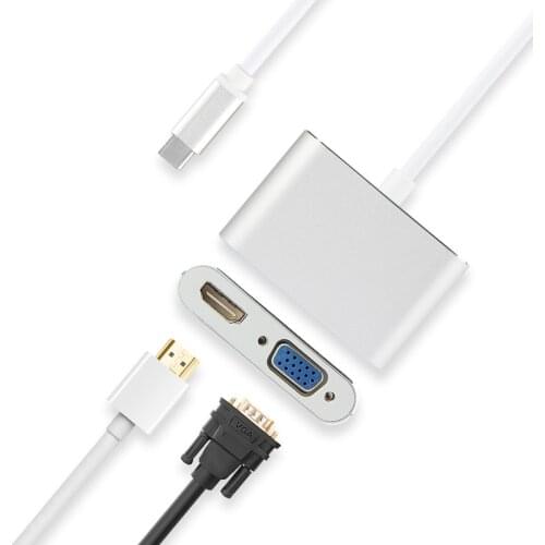 HUWEI USB C Adapter Converter to HDMI VGA USB-C Cable HUB For Samsung Galaxy Tab S4 10.5 SM-T830 Case Connect projector TV Dock