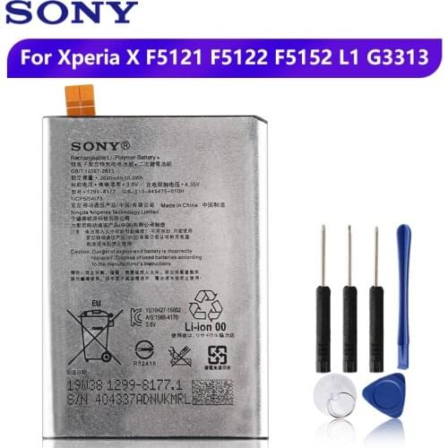 Original Replacement Sony Battery For SONY Xperia X F5121 F5122 F5152 L1 G3313 LIP1621ERPC Authentic Phone Battery 2620mAh