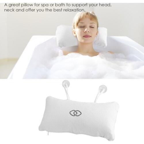 Bathroom Product Accessories Non-Slip Bathtub Spa Pillow Bath Cushion With Suction Cups Head Support Neck Massage Pillow Cushion