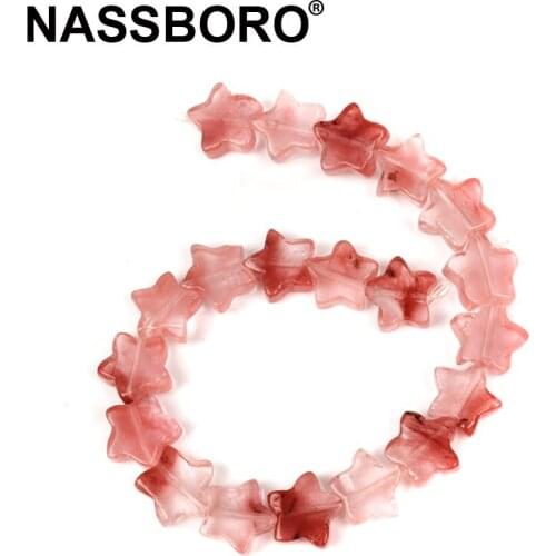 13mm Star Shape Watermelon Crystal Natural Stone Bead Pink Spacer Beads For Jewelry Making DIY Bracelet Necklace Oranment