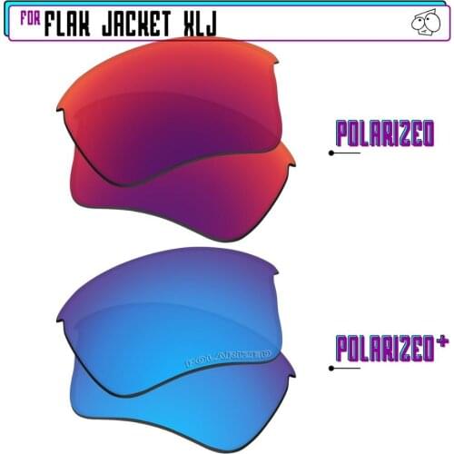 EZReplace Polarized Replacement Lenses for - Oakley Flak Jacket XLJ Sunglasses - BlueP Plus-MidnightP