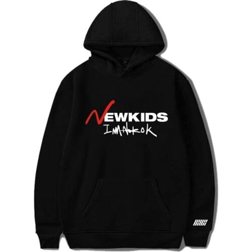 KPOP Korean Fashion IKON New Kids I Am OK Album Concert Cotton Hooded Tops Female Harajuku Streetwear Sweatshirt Pullovers