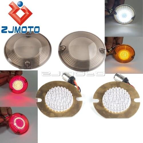 Motorcycle 12V LED Turn Signals Indicator Light Brake Running Inserts Lamp 1157 Amber White Red For Harley Road Electra Glide