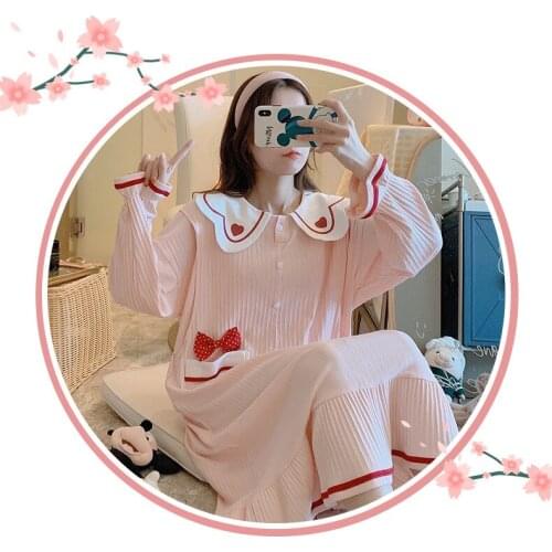 New hot-selling autumn cotton postpartum plus size maternity dress pink bow style maternity nursing dress