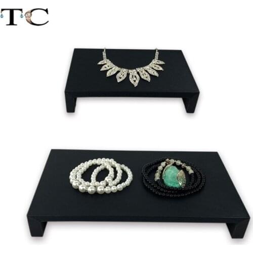 Soft Black PU Leather Display Stand for Jewelry Bracelet Watch Stands Necklace Holder Tray Jewelry Showcases Organizer