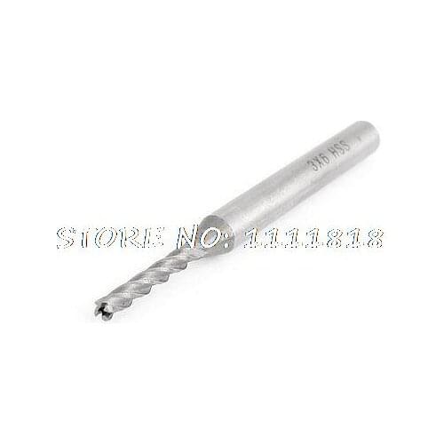 CNC Machine 4 Flutes 4F End Mill 3mm x 6mm x 20mm x 68mm Cutting Tool