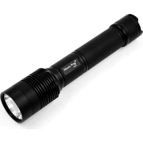 Manta Ray C8.2 Long Version black LED flashlight with CREE XHP50.2 LED,copper DTP board,power by 2pcs 18650 or 26650 batteries