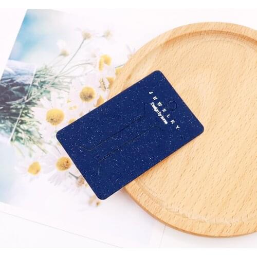 Dark Blue Long Rectangle Hair Clip Display Jewelry Packaging Card 5x8cm Claw Shape Hairpin Hearwear Ornament Paper Cards