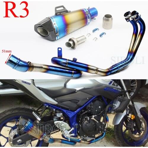 R3 R25 MT03 Motorcycle Slip On Exhaust Full System Muffler Header Pipe With Moveable DB Killer For YAMAHA MT-03 R3 R25 AK122