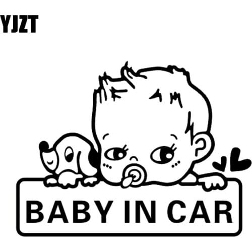 YJZT 18.5CM*13.6CM BABY IN CAR Amusing Waterproofing Vinyl Sticker Decal Car Black/Silver C10-00113