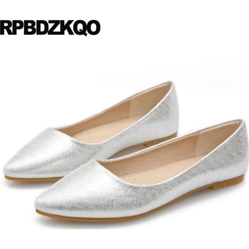 Large size 10 women pointed toe flats chinese 11 spring autumn office work designer ladies white 2018 cheap shoes china slip on