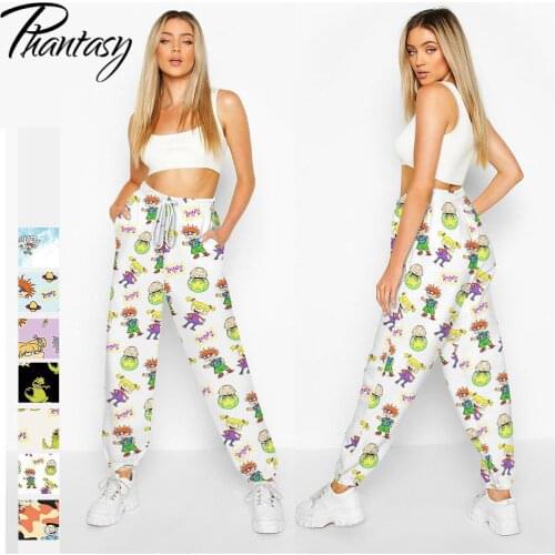 Phantasy Women Sweatpants Cartoon Printing Trousers Casual Harem Sport Pants Streetwear Pants Fashion Hip-hop Pants Bottoms