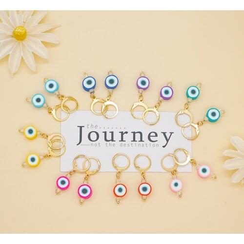 Go2Boho Turkish Evil Eye Drop Earring Polymer Clay Pendientes Hanging Dangle Earrings for Women Jewelry Stainless Steel Earings