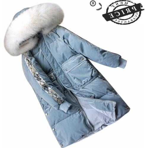 Winter Womens Down Jacket Natural Raccoon Fur Hooded Clothes 2021 Korean Thick Warm Duck Down Coat Female Hiver LW1aaa