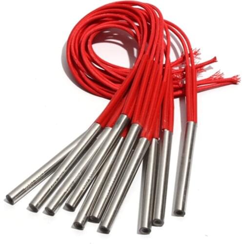 10PCS 8.5mm 50~60mm 201SUS Single Head Dual Heating Tube Cartridge Heater Cylindrical 110V/220V/380V 100W/110W/120W