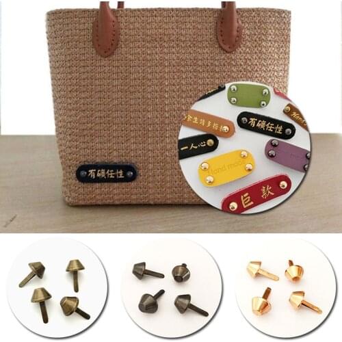 100pcs/lot 6/10/12/15mm Metal Crafts Purse Feet Rivets Studs Pierced For Purse Handbag Punk Rivets Bag Leather DIY Accessories