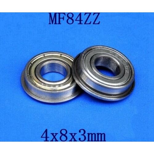 100pcs/lot MF84ZZ flanged bearing 4x8x3 mm MF84 miniature flange deep groove ball bearings 4*8*3