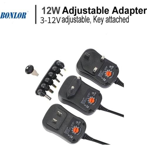 12W AC/DC Adapter Adjustable Power Adapter 3V 4.5V 5V 6V 7.5V 9V 12V 2A 2.5A Universal Charger Supply for CCTV Camera & Router