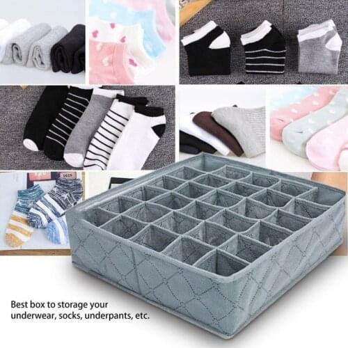 30Cells Underwear Storage Boxes Divider Drawer Closet Organizer Organizador for Ties Socks Shorts Bra Organizador