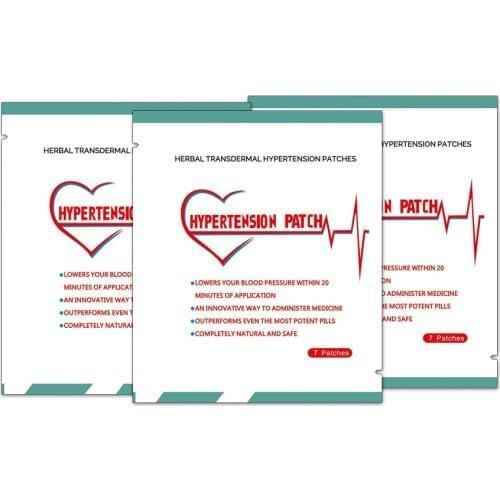50box=100bags(700pcs)Hypertension Patch Herbal Medical Plaster Reduce Control High Blood Pressure For Blood Vessel Plaster