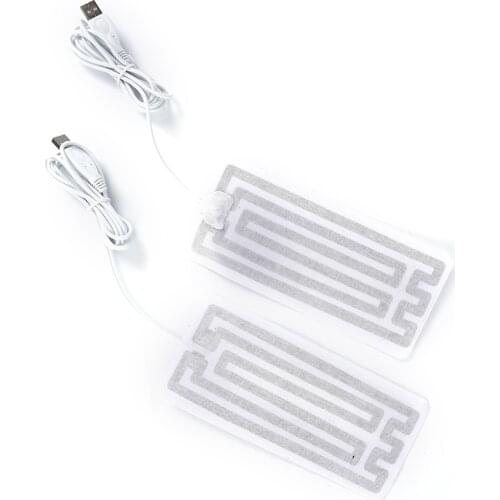 8*18CM 3.7V-5V USB Heated Socks Carbon Fiber Pads Electric Heated Insoles Winter Warm Arm Hands Waist Heated Gloves