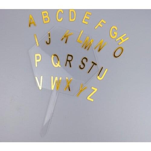 DIY Happy Birthday Layer Acrylic 26 pcsEnglish letter Cake Topper Fathers Day Birthday Wedding Paty Cake Decoration Baby Shower