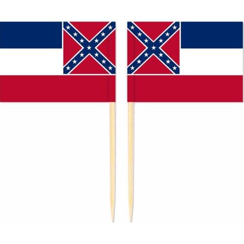 America Mississippi Toothpick Flag United States 3.5X2.5CM Cake Topper Party Cupcake Wedding Lovely Baking Dessert Decorations
