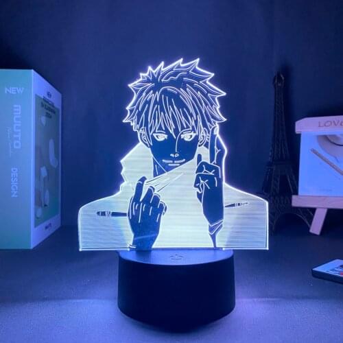 Anime Lamp Jujutsu Kaisen Gojo Satoru Figure 3D Night Light for Kids Bedroom Decor Nightlight Manga Cool Gift Child Table Lamp