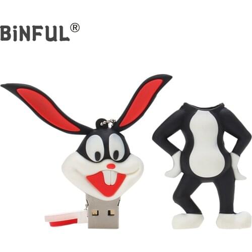 BiNFUL Pen Drive Cute bunny Usb Flash Drive USB 2.0 Pendrive 4GB 8GB 16GB 32GB 64GB 128GB 256GB 512GB High Quality Usb Stick