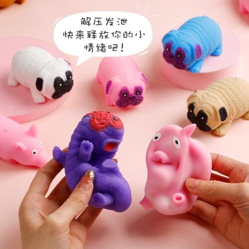 Decompression Toys Lala Dogs Net Red Kneading Decompression Vent Artifact Piggy Kneading Music Slow Rebound Toy Pug Slime