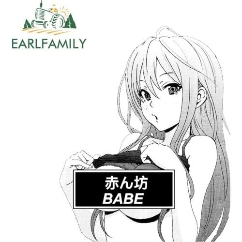 EARLFAMILY 13cm x 10.3cm For Babe Anime Decal Funny Car Stickers Creativite Air Conditioner Waterproof Sunscreen Car Assessoires