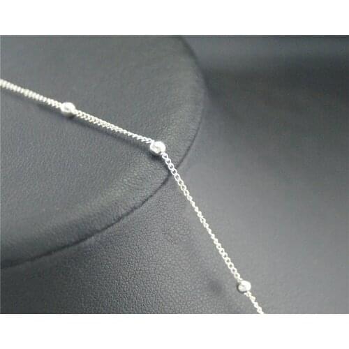 FACTORY 16ft Silver Color Brass Curb Chain with 3mm Ball Beaded Soldered Chain DIY Jewelry Findings C85