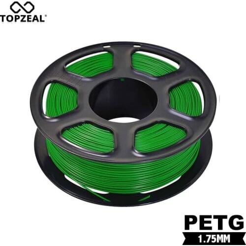 TOPZEAL 3D Printer PETG Filament Dimensional Accurary +/- 0.02 mm 1KG Spool Green Color