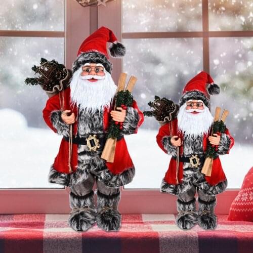 Innovative Santa Claus doll Christmas Santa Claus Figurine Doll in Red Robe Ornament for Home Mall Decor #4W
