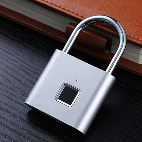 Keyless USB Rechargeable Anti-theft Cabinet Lock Door Lock Fingerprint Smart Padlock Quick Unlock Zinc alloy Metal