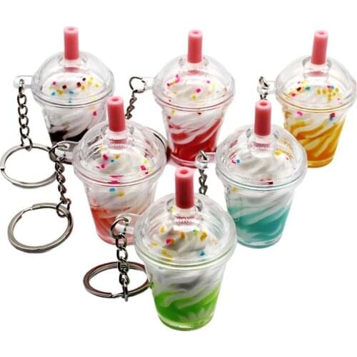 Creative Ice Cream Charm Key Ring Holder Keychain Car Bag Pendant Jewelry Handbag Car Key Holder Bag Pendant Toys for Kids Gift