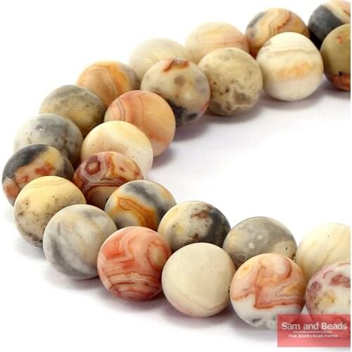 Natural Stone Dull Polish Matte Crazy Lace Agata Beads 15" Strand 4-12mm For Bracelet Necklace Making MCLAB01