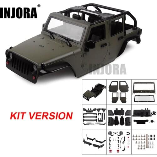 INJORA Unassembled Kit 313mm Wheelbase Convertible Open Car Body Shell for 1/10 RC Crawler Axial SCX10 90046 Jeep Wrangler