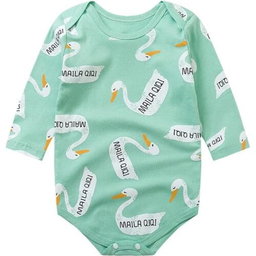 Novelty long Sleeve Rompers Baby Cotton Triangle Overalls Lovely letter Ducks Bebe Summer Cool Clothes New Arrival Clothing