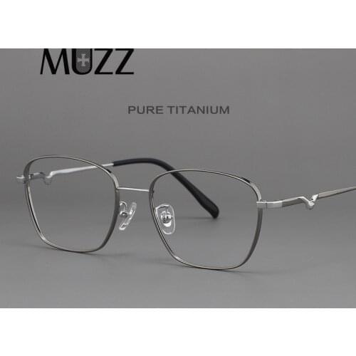 Pure Titanium Glasses Frame Men Retro Square Myopia Optical Prescription Eyeglasses Women V Leg Design Korean Ultralight Eyewear
