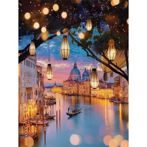 Landscape Night Pre-Printed 11CT Cross-Stitch DIY Embroidery Set DMC Threads Knitting Handicraft Sewing Handiwork Counted