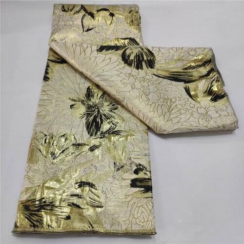 Luxury Jacquard Brocade Tissue Mesh Latest Gilding French African Net Lace Fabric Embroidery For Bridal Dress Sew