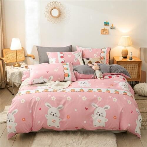 Cartoon Rabbit Pattern Duvet Cover 200x200 Pillowcase 3Pcs,200x220 Quilt Cover Bed Cover,Bedding Set Blanket Cover