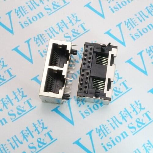 Network socket RJ45 Network Interface Lin Tai 1 2 Horizontal 31 18.5 12 Double Port 18.3 Bottom Hatch