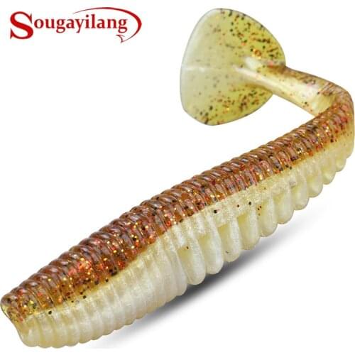 Sougayilang 3Pc 10.7g 130mm Worm Fishing Lure Soft Fishing Lure Saltwater/Freshwater Artificial Big Bait Swimbait