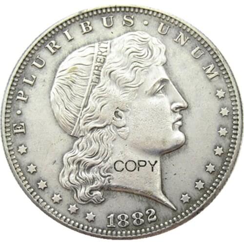 USA 1882 $1 Shield Earring Dollar Patterns Silver Plated Copy Coin