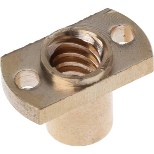 T8 nut Pitch 2mm Lead 8mm Brass T8x8mm Flange Lead Screw Nut for CNC Parts Drop Shipping Support