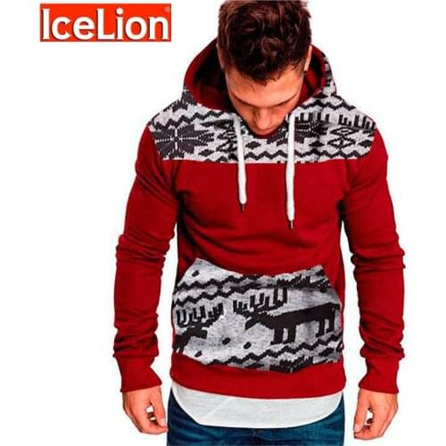 IceLion 2021 Hoodies Men Winter Hoodies Men Long Sleeve Print Men Hoodies Slim Fit Sweatshirt Casual Pullover Men Sportswear